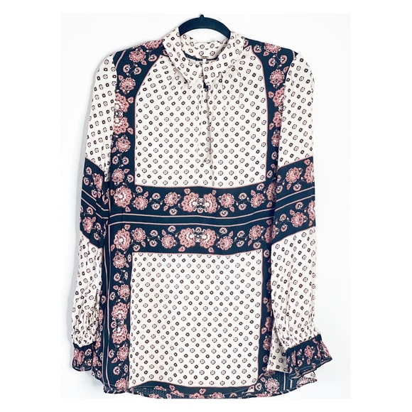 Free People Tunic floral printed blouse Size small - Picture 1 of 7